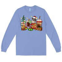 Colony Blue Christmas coffee cups with Saint Bernard Long Sleeve Tee - RanaPortraitStore