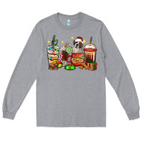 Heather Grey Christmas coffee cups with Saint Bernard Long Sleeve Tee - RanaPortraitStore