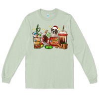 Matcha Christmas coffee cups with Saint Bernard Long Sleeve Tee - RanaPortraitStore