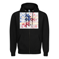Black 4th of july flag cross Zipper Hoodie - TumblerDesignByShophia