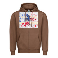 Chestnut 4th of july flag cross Zipper Hoodie - TumblerDesignByShophia
