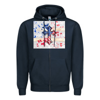 Navy 4th of july flag cross Zipper Hoodie - TumblerDesignByShophia