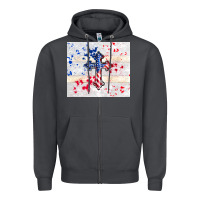 Smoke 4th of july flag cross Zipper Hoodie - TumblerDesignByShophia