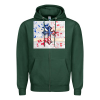 Sports Green 4th of july flag cross Zipper Hoodie - TumblerDesignByShophia