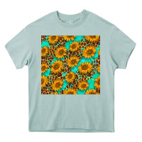 Arona sunflowers and leopard western seamless pattern Heavy Core Tee - BundleAndBundleShop