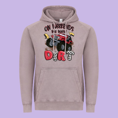 On Weekends We Wear Dirt Vintage Hoodie Designed By Maliassmallbusiness
