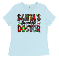 Baby Blue santa's favorite doctor Ladies Tee - Jasminsmagicworld