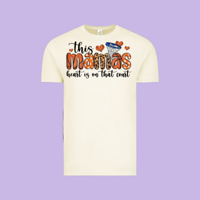 This Mamas Heart Is On That Court Vintage Tee Designed By Maliassmallbusiness