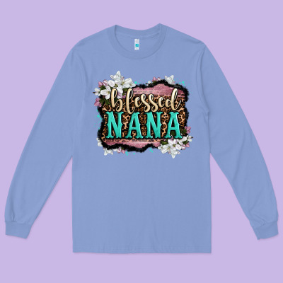 Blessed Nana Long Sleeve Tee Designed By Lillyallendesigns