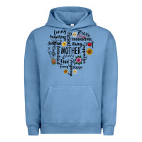 Pigment Pebble Blue Mother Urban Hoodie - CowhideDigitalArt