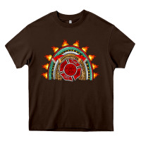 Chocolate Brown firefighter rainbow Heavy Core Tee - Artiststas
