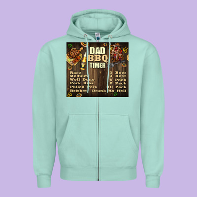 Dad Bbq Timer Zipper Hoodie Designed By Tumblerdesignbyshophia