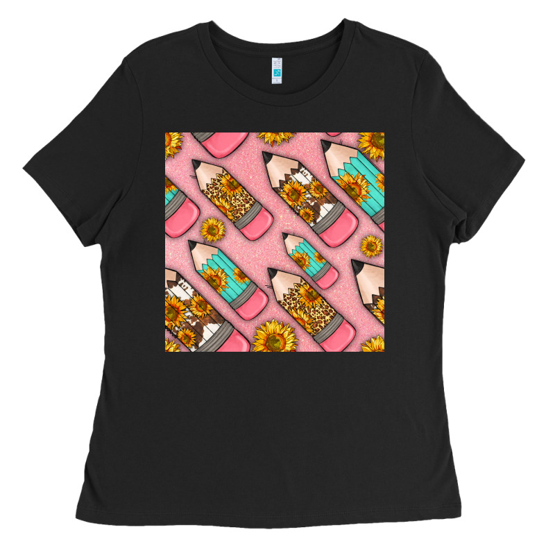 Western Pencil Seamless Pattern Ladies Tee by BundleAndBundleShop | Teevron