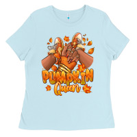 Baby Blue Pumpkin queen Fall black girl sneakers Ladies Tee - RanaPortraitStore