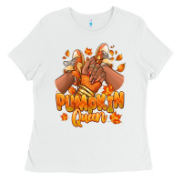 White Pumpkin queen Fall black girl sneakers Ladies Tee - RanaPortraitStore