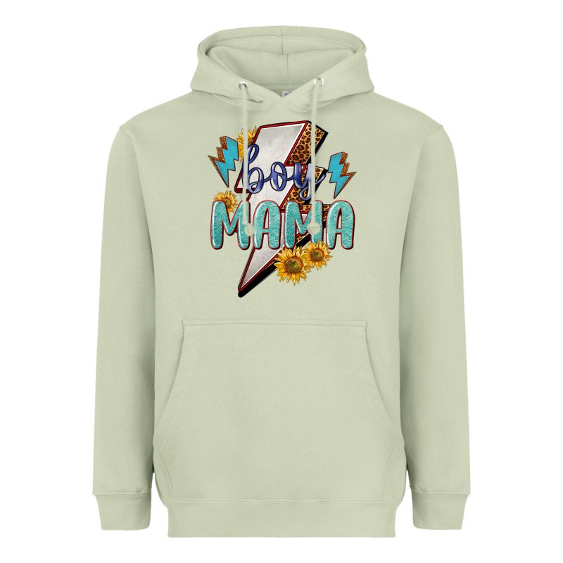 Boy Mama Lightning Bold Mother's Day Heavyweight Hoodie by HowdyJamesFarm | Teevron