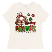 Bone merry pawmas christmas shih tzu Ladies Tee - Jasminsmagicworld