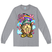 Heather Grey best mom gnome rainbow clouds butterfly glitter Long Sleeve Tee - LillyAllenDesigns