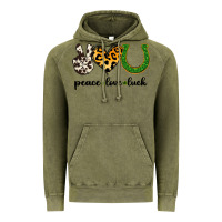 Vintage Olive Peace Love Luck Vintage Hoodie - Jasminsmagicworld