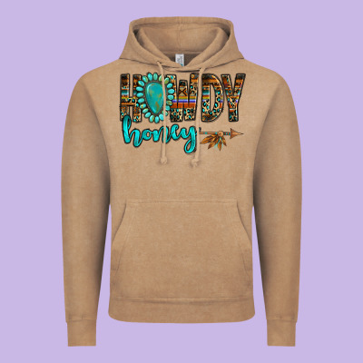 Western Howdy Honey Arrow Gemstone Vintage Hoodie Designed By Nancycooperartshop
