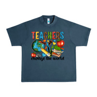 Midnight Navy teachers change the world Urban Heavy Tee - NancyCooperArtShop