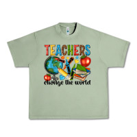 Oil Green teachers change the world Urban Heavy Tee - NancyCooperArtShop