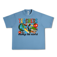 Pebble Blue teachers change the world Urban Heavy Tee - NancyCooperArtShop