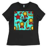 Black graduation seamless pattern Ladies Tee - BundleAndBundleShop