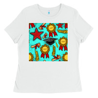 White graduation seamless pattern Ladies Tee - BundleAndBundleShop