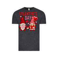 Vintage Black valentines day with gnomies Vintage Tee - NancyCooperArtShop