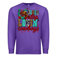 Purple never stop lovin cowboys olivia Premium Sweatshirt - OliviaCreatesArt