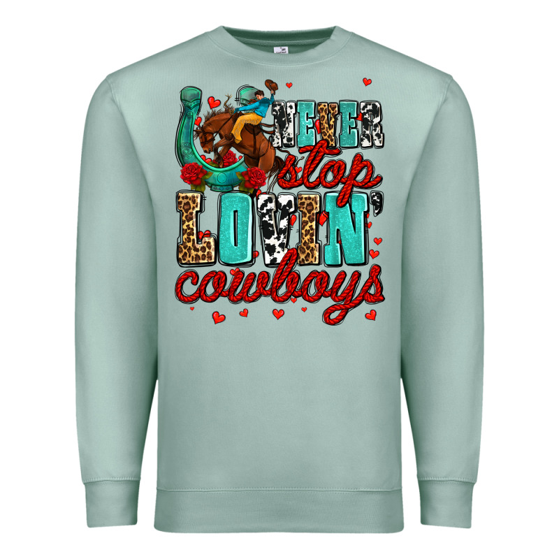 Never Stop Lovin Cowboys Olivia Premium Sweatshirt by OliviaCreatesArt | Teevron