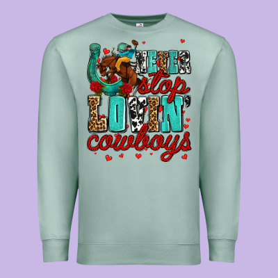 Never Stop Lovin Cowboys Olivia Premium Sweatshirt Designed By Oliviacreatesart