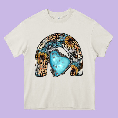 Sunflower Gemstone Rainbow Heavy Core Tee Designed By Jahusdesignshop