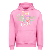Fuchsia Pink T am SNOW CUTE Urban Hoodie - CowhideDigitalArt