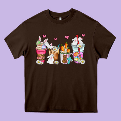 Easter Coffee Cups Heavy Core Tee Designed By Adodesignshop