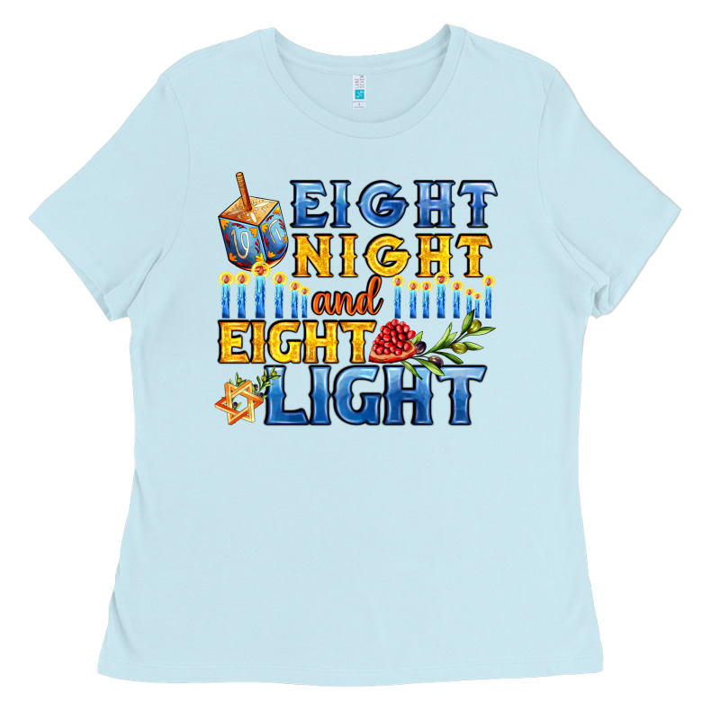 Eight Night And Eight Light For Hanukkah Ladies Tee by AdoDesignShop | Teevron