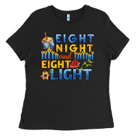 Black eight night and eight light for hanukkah Ladies Tee - AdoDesignShop