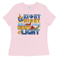 Bubblegum Pink eight night and eight light for hanukkah Ladies Tee - AdoDesignShop
