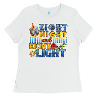 White eight night and eight light for hanukkah Ladies Tee - AdoDesignShop
