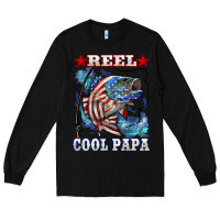 Black reel cool papa american flag bass fishing Long Sleeve Tee - LillyAllenDesigns