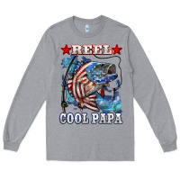 Heather Grey reel cool papa american flag bass fishing Long Sleeve Tee - LillyAllenDesigns