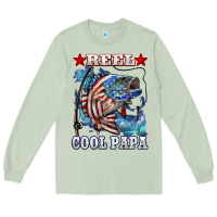 Reel Cool Papa American Flag Bass Fishing Long Sleeve Tee | Teevron