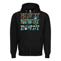 Black Western Howdy Howdy Howdy Zipper Hoodie - HowdyJamesFarm