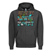 Charcoal Heather Western Howdy Howdy Howdy Zipper Hoodie - HowdyJamesFarm