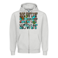 Dove Grey Western Howdy Howdy Howdy Zipper Hoodie - HowdyJamesFarm