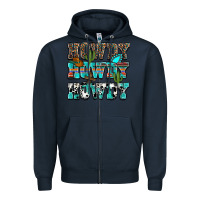 Navy Western Howdy Howdy Howdy Zipper Hoodie - HowdyJamesFarm