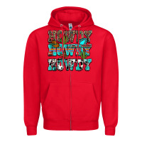 Red Western Howdy Howdy Howdy Zipper Hoodie - HowdyJamesFarm