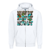 White Western Howdy Howdy Howdy Zipper Hoodie - HowdyJamesFarm