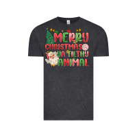 Vintage Black merry christmas ya filthy animal Vintage Tee - MaliasSmallBusiness